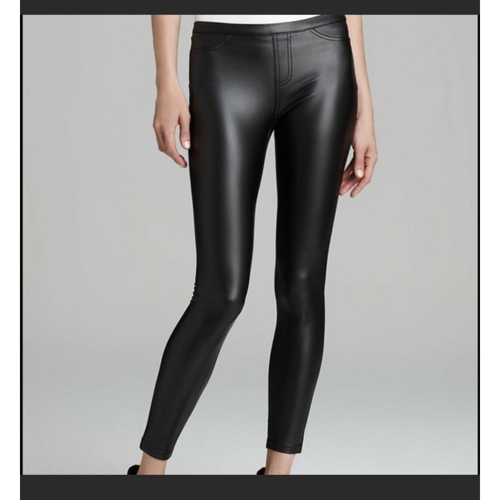 HUE Black Pleather Legging Women’s XS NWOT Pants Comfort